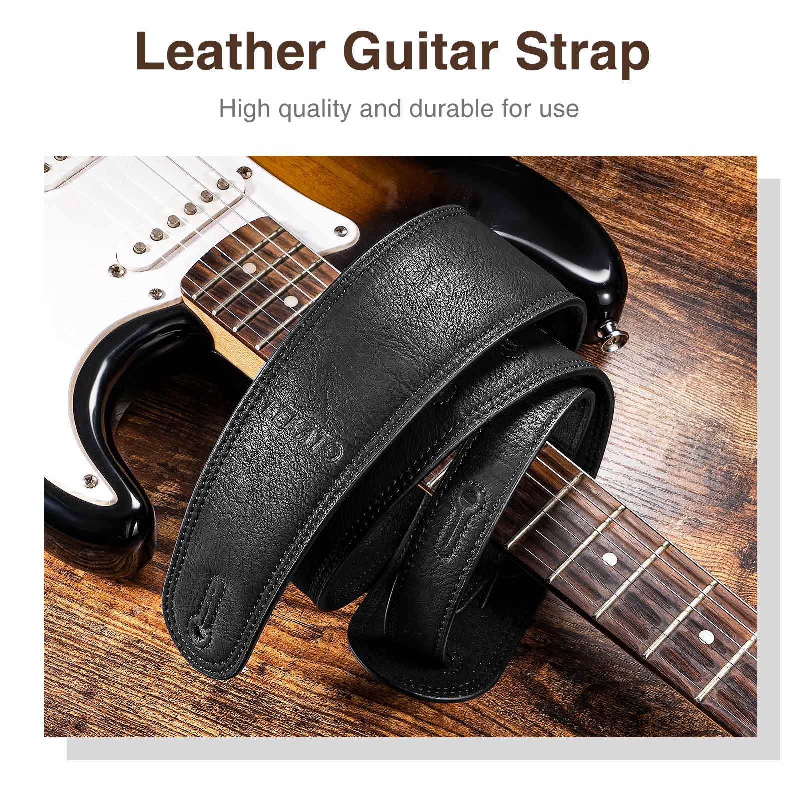 Guitar Strap Padded - Lekato Artisan 가죽 베이스 스트랩 손으로