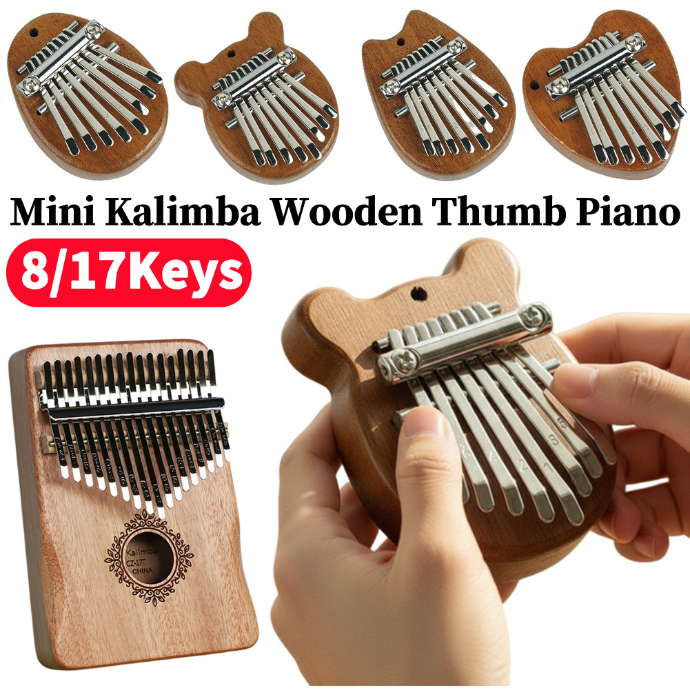 Kalimba Thumb Piano - 8/17키 미니 나무 칼림바 고품질 정교한