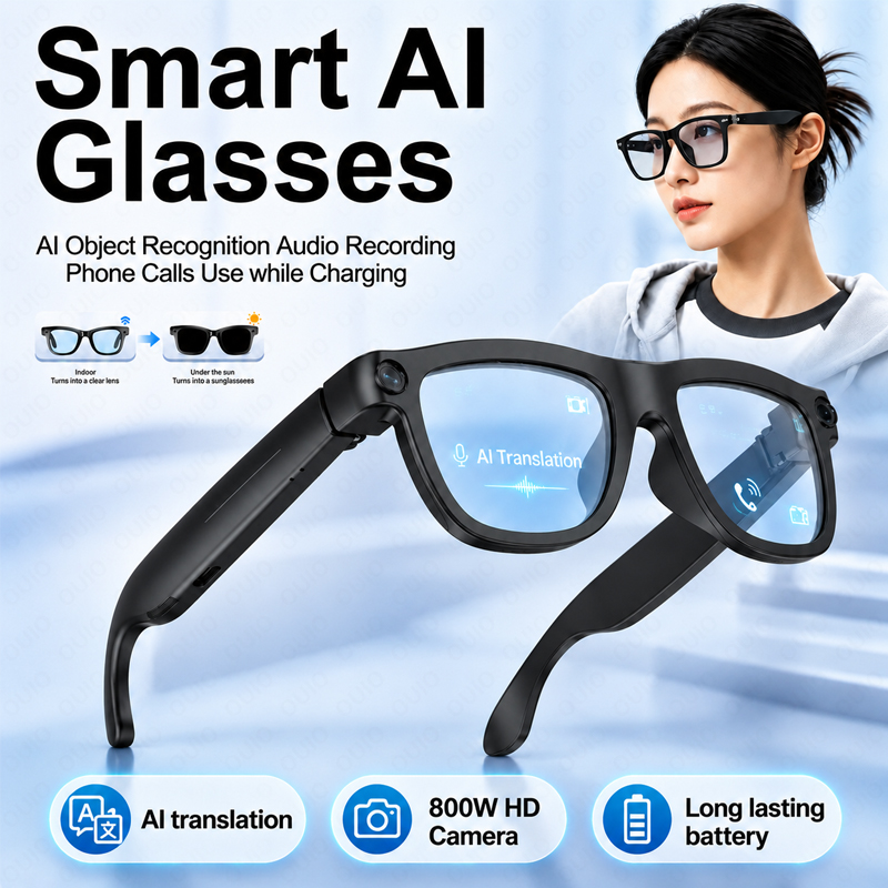 Audio Music Recognition - 스마트 AI 안경 800W HD 카메라