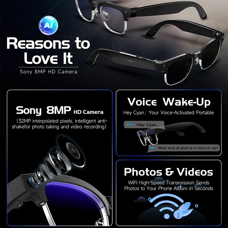 AI 스마트 번역 안경 W630 인식 기능 8MP HD - Audio Music Recognition 리뷰 및 가격