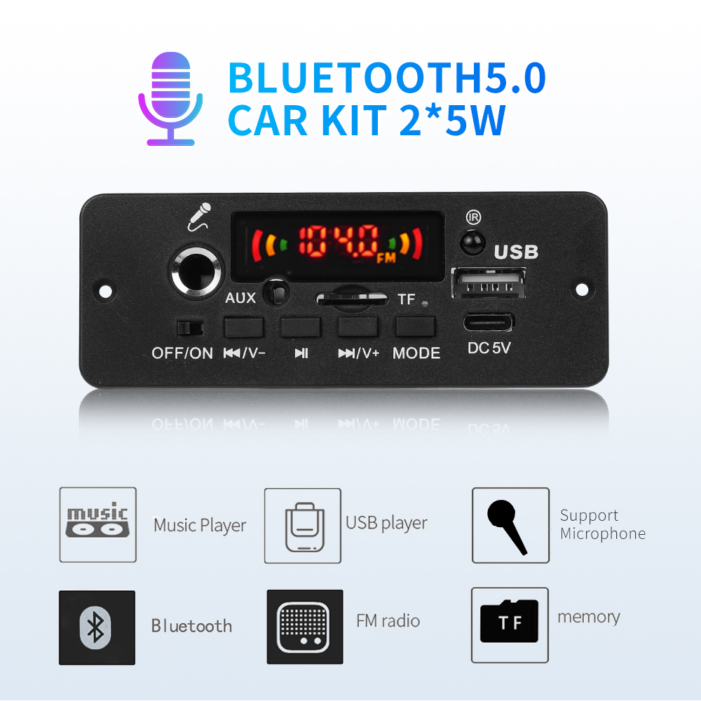 파워 앰프 블루투스 5.0 디코딩 보드, 마이크 포함, - Audio Music Mp3 Free 리뷰 및 가격