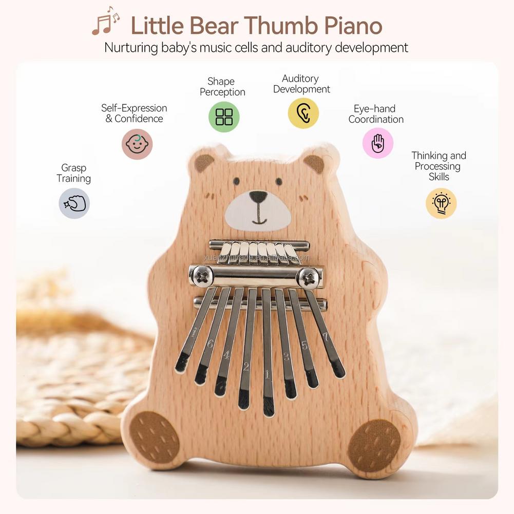 8키 미니 칼림바 휴대용 엄지 피아노 만화 곰 손가락  - Kalimba Thumb Piano 리뷰 및 가격